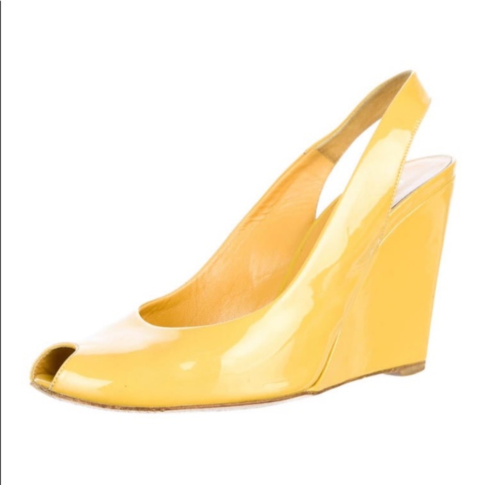 Prada Yellow Wedge Shoes